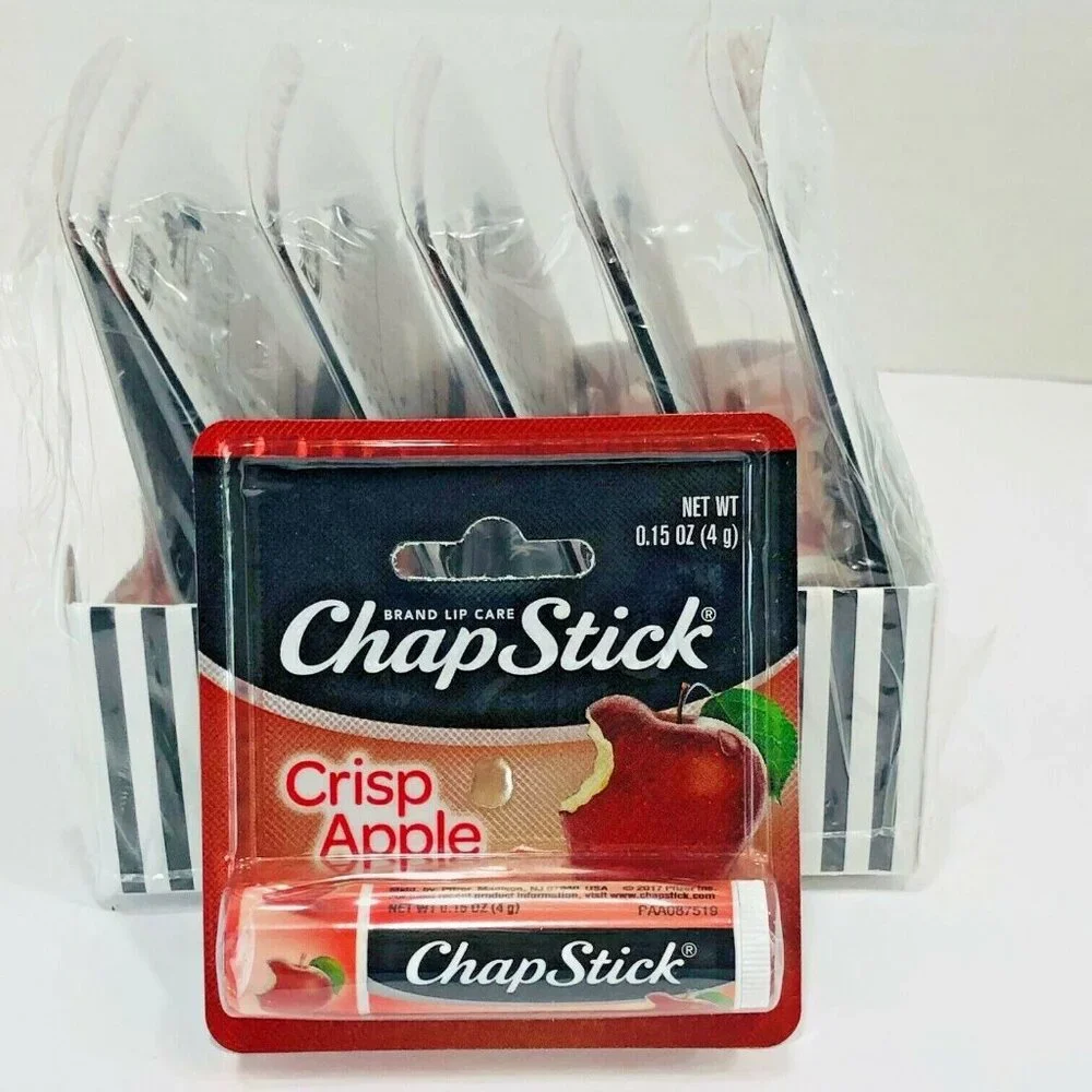 NEW ChapStick CRISP APPLE Lot of 12 SEALED .15 oz Lip‎ Gloss Balm Chap Stick